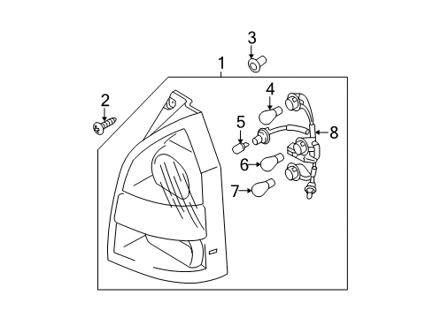 2006 Kia Sportage Bulbs Holder & Wiring Assembly Diagram for 924151F020