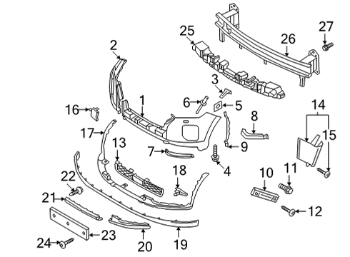 2021 Hyundai Palisade Bumper & Components - Front Lamp Assembly-R/REFL & S/MKR FRT, L Diagram for 921A1-S8000