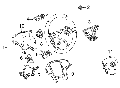 2019 Cadillac XTS Steering Column, Steering Wheel & Trim Rear Shroud Diagram for 22874272