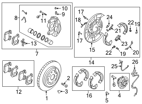 2022 Genesis G70 Anti-Lock Brakes Spring-Pad Diagram for 58244J5500