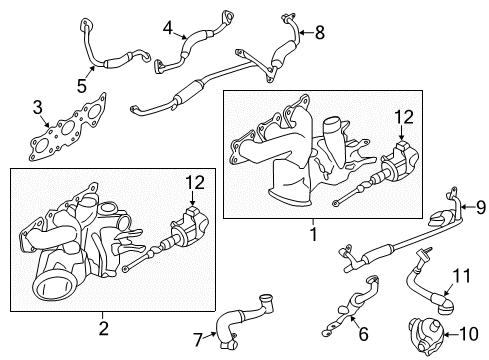 2017 BMW M4 Turbocharger Turbocharger, Cylinders 4-6 Diagram for 11657849651