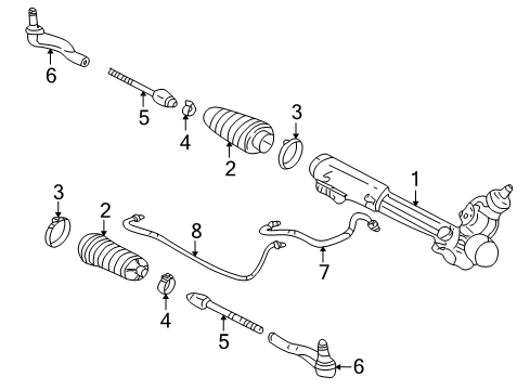 2005 Ford Crown Victoria Steering Column & Wheel, Steering Gear & Linkage Gear Assembly Diagram for 3W1Z-3504-FARM