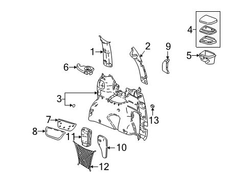 2003 Pontiac Montana Interior Trim - Side Panel Panel Asm-Back Body Opening Side Finish *Gray Y Diagram for 10323851