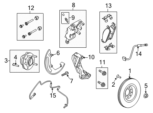 2016 Ford Taurus Brake Components Front Pads Diagram for FU2Z-2V001-H