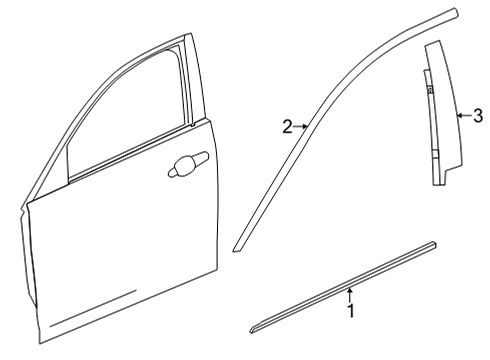 2020 Cadillac CT5 Exterior Trim - Front Door Belt Molding Diagram for 84766769