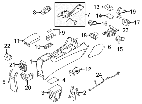 2019 Kia Niro Heated Seats Cup Holder Assembly Diagram for 84670G5100CN2