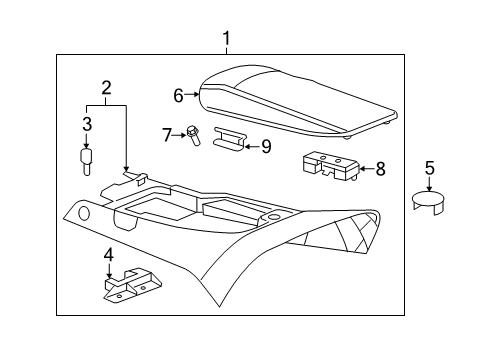 2011 Chevrolet Corvette Center Console Console Assembly Diagram for 20997947