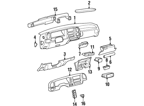 1995 GMC Yukon A/C & Heater Control Units Heater & Air Conditioner Control Assembly (W/ Rear Window Defogger Switch) Diagram for 16233142