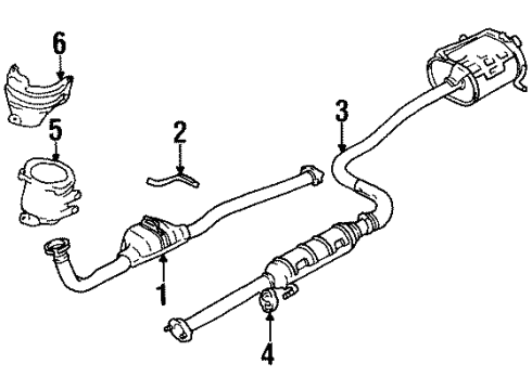 1996 Geo Metro Exhaust Components Catalytic Convertor (W/Exhaust Pipe) Diagram for 30016364