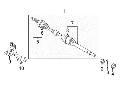 2017 Chevrolet City Express Drive Axles - Front Axle Nut Cap Diagram for 19316549