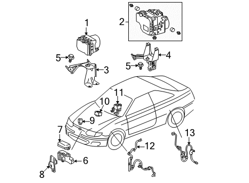 2007 Toyota Solara ABS Components Sensor Assembly, YAW Rate Diagram for 89180-33030