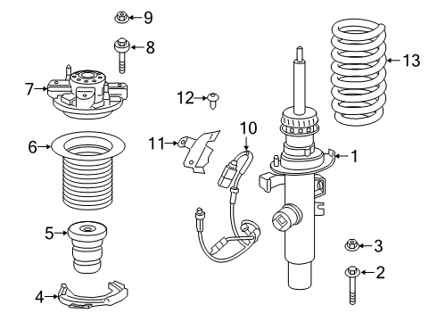 2021 Toyota GR Supra Struts & Components - Front Coil Spring Diagram for 48131-WAA06