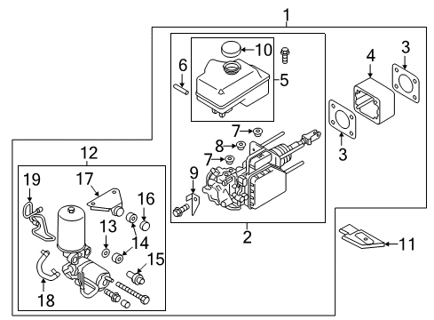 2021 Nissan Armada Hydraulic System Cylinder Assy-Brake Master Diagram for 46010-6JL1B