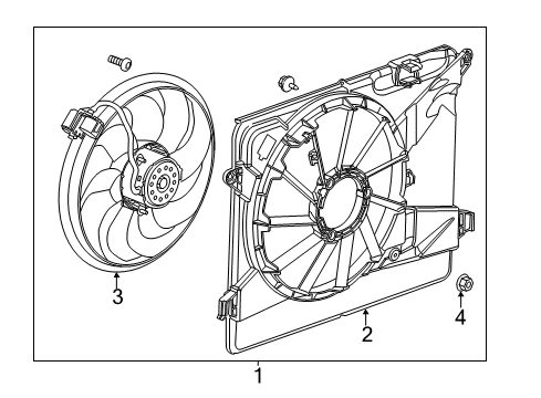 2014 Buick Encore Cooling System, Radiator, Water Pump, Cooling Fan Fan & Motor Diagram for 95484867