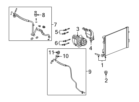 2005 Chevrolet SSR Air Conditioner Hose Asm-A/C Compressor & Condenser Diagram for 15263885