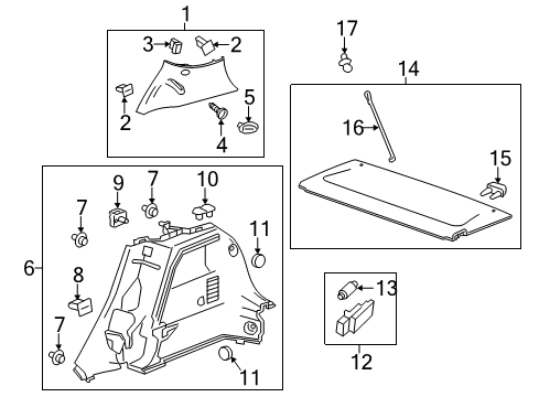 2019 Chevrolet Sonic Interior Trim - Quarter Panels Luggage Cover Bumper Diagram for 95986154