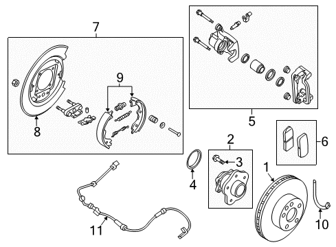 2013 Nissan Altima Brake Components Front Brake Pads Kit Diagram for D1061-ZX60A