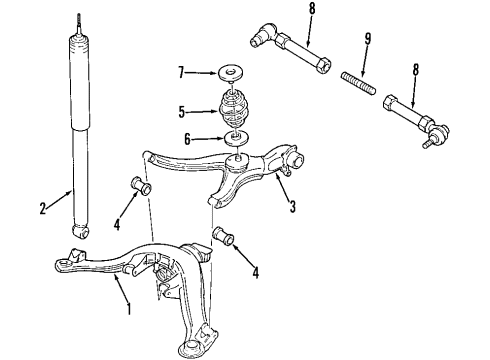 1998 Cadillac Catera Rear Suspension Components, Ride Control, Stabilizer Bar Sensor Asm, Auto Level Control Diagram for 22175670