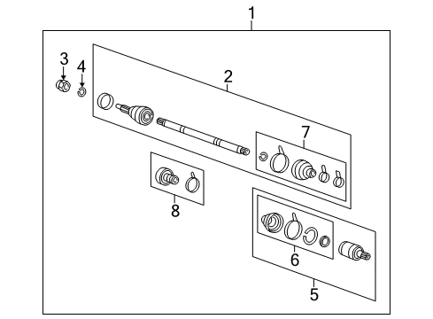 2002 Kia Optima Drive Axles - Front Damper Kit-Front Axle Dynamic Diagram for 49504-38F00