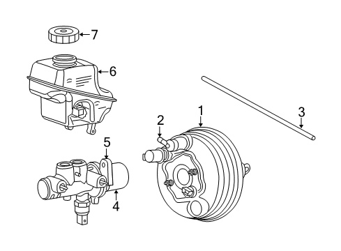 2011 Dodge Challenger Dash Panel Components Booster-Power Brake Diagram for 68089129AB