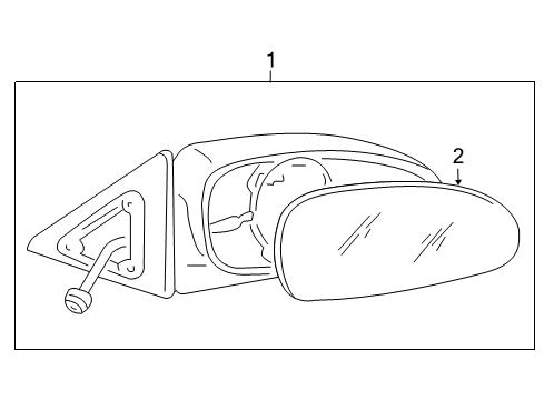 2009 Kia Amanti Outside Mirrors Outside Rear Mirror & Holder, Right Diagram for 876213F500