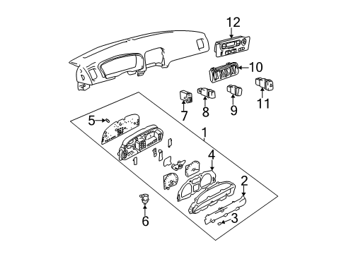 2003 Hyundai Sonata A/C & Heater Control Units Bezel-Cluster Meter Diagram for 94361-3C200