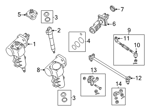 1999 Nissan Frontier Steering Column & Wheel, Steering Gear & Linkage, Housing & Components, Shaft & Internal Components, Shroud, Switches & Levers Seal Kit Oil Diagram for 49321-55G27