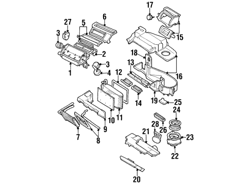 1998 Chevrolet Monte Carlo Evaporator & Heater Components, Blower Motor & Fan Valve Asm-Temperature, L.H. Plastic Diagram for 52452136