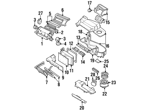 1998 Chevrolet Monte Carlo Evaporator & Heater Components, Blower Motor & Fan Seal, Core Evap Diagram for 52450222