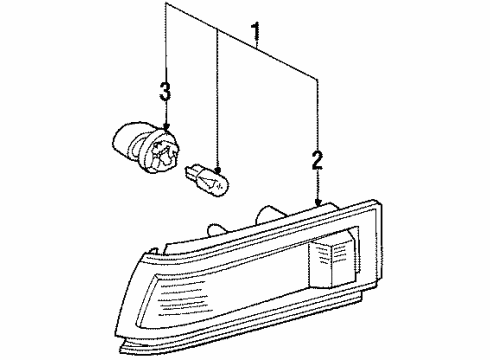 1984 Toyota Corolla Front Lamps - Side Marker Lamps Side Marker Lamp Diagram for 81730-19405