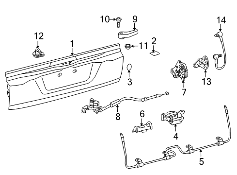 2019 Toyota Land Cruiser Tail Gate Handle Diagram for 69291-60030