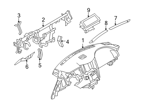Diagram for 2014 Infiniti QX70 Cluster & Switches, Instrument Panel 