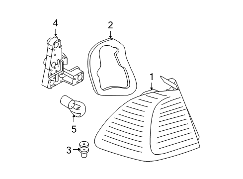 2008 BMW 328xi Tail Lamps Rear Light In The Side Panel, Right Diagram for 63217160066