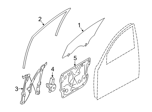 2016 Infiniti QX50 Front Door Glass Run Rubber-Front Door RH Diagram for 80330-1BA0C