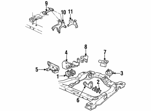 1993 Oldsmobile Silhouette Engine Mounting Bracket Asm-Engine Mount Strut Bracket Diagram for 24501444