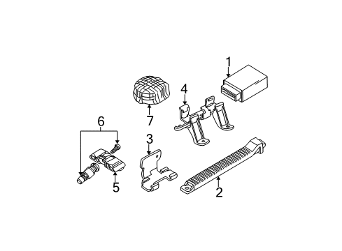 2001 BMW X5 Electrical Components Wheel Electronics Module Diagram for 36146872887