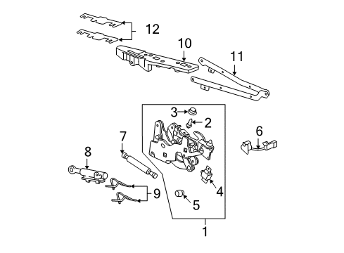 2009 Pontiac G6 Trunk Lid Hinge Asm-Roof Retractable Panel Stowage Compartment Diagram for 15942575