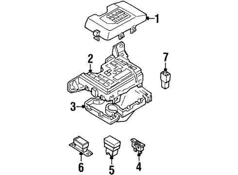 1997 Acura SLX Electrical Components Box, Passenger Side Relay/Fuse Diagram for 8-97044-200-1