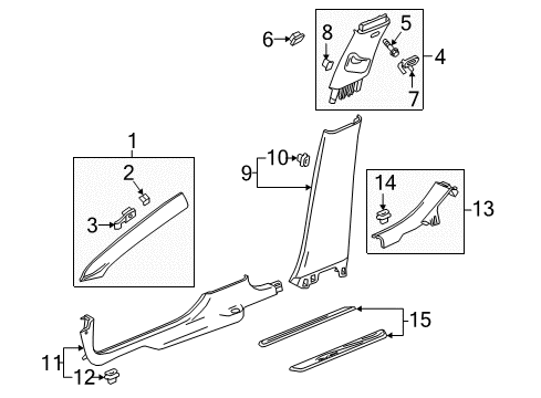 2018 Buick Regal TourX Interior Trim - Pillars, Rocker & Floor Weatherstrip Pillar Trim Diagram for 39149961