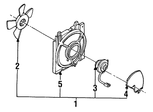 1992 Infiniti G20 Cooling System, Radiator, Water Pump, Cooling Fan Motor Assy-Fan & Shroud Diagram for 21481-62J07