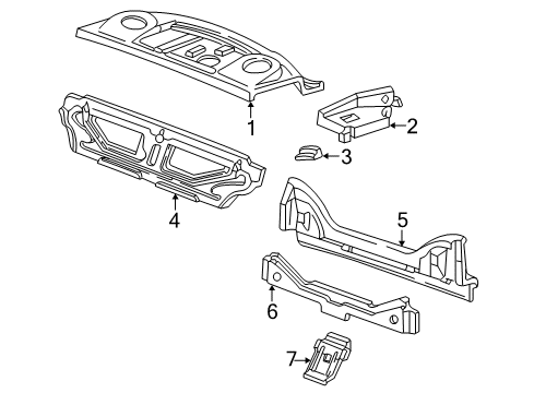 2004 Mercury Marauder Rear Body, Rear Upper Body Striker Plate Diagram for F8AZ-5443235-AA