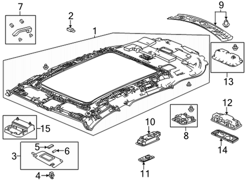 2022 Acura MDX Interior Trim - Roof Lens Complete Diagram for 34401-TJB-A01