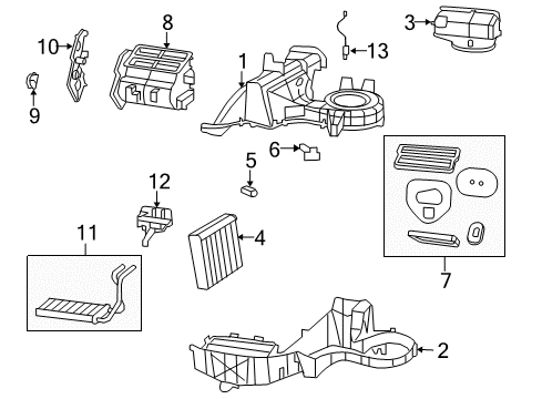 2007 Dodge Nitro A/C Evaporator & Heater Components Core-Heater Diagram for 68003993AA