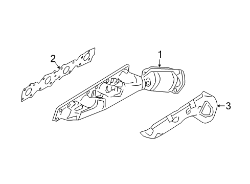 2015 Infiniti QX80 Exhaust Manifold Manifold Exhaust W/CAT, LH Diagram for 14002-1LA0C