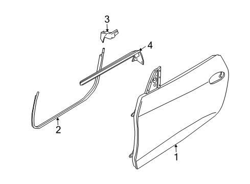 2007 BMW Z4 Door & Components Door Weatherstrip, Left Diagram for 51333420703