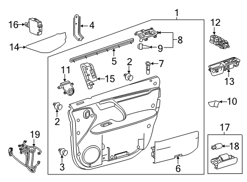 2022 Lexus RX450h Interior Trim - Front Door Panel Assembly, Front Door Diagram for 67610-0E351-C4