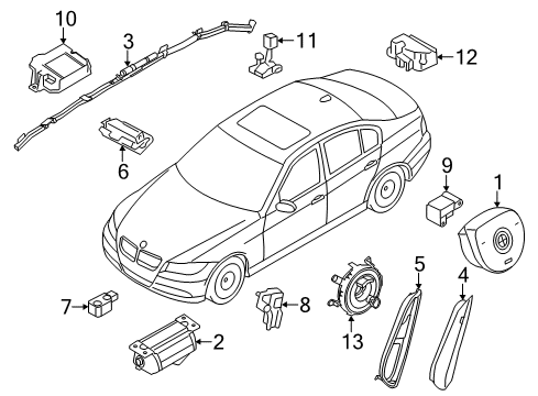 2012 BMW 135i Air Bag Components Accelerating Sensor Diagram for 65776988143