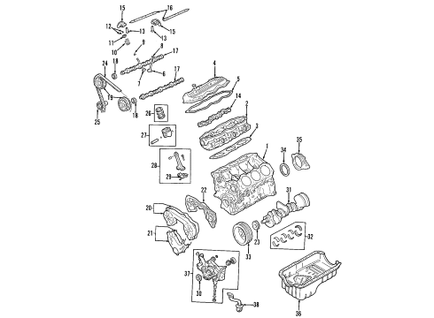 1999 Nissan Frontier Engine Parts, Mounts, Cylinder Head & Valves, Camshaft & Timing, Oil Pan, Oil Pump, Crankshaft & Bearings, Pistons, Rings & Bearings Seal-Oil, CRANKSHAFT Rear Diagram for 12279-55Y00