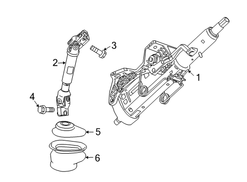 2011 Buick Regal Steering Column, Steering Wheel Steering Column Diagram for 39019158