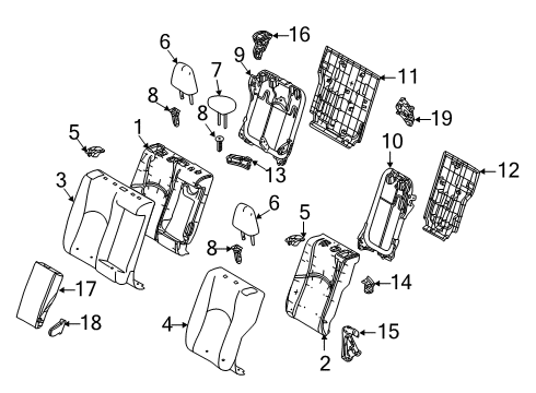 2021 Lexus UX200 Rear Seat Components Rear Seat Cover Sub-Assembly Diagram for 71077-76600-A5